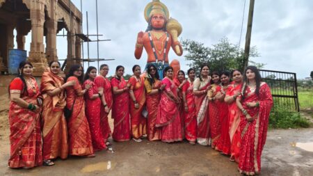 🌺 सिंधारा में तीज के रंग में रंगा विप्र महिला मंडल…………